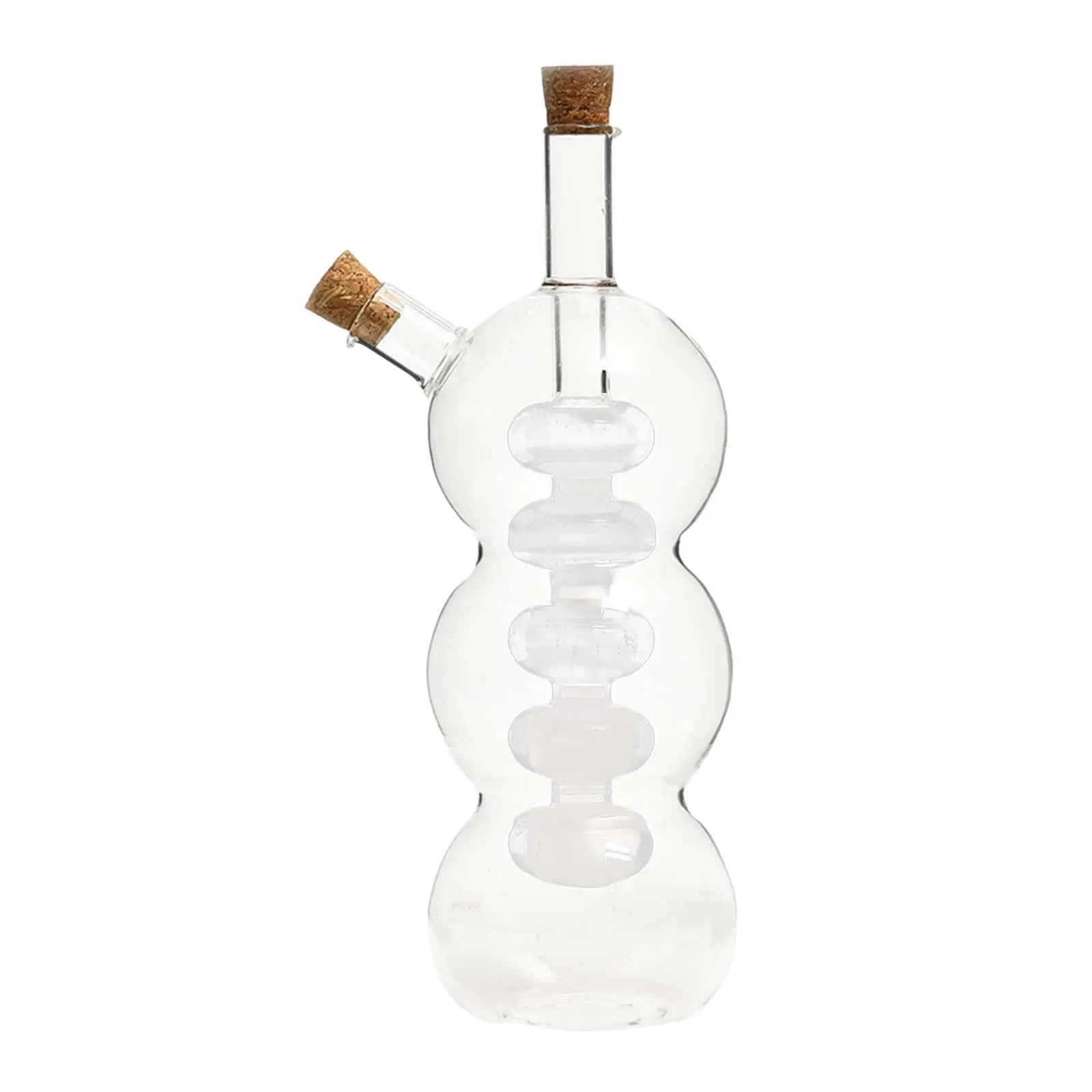 Creative 2 in 1 Oil Vinegar Dispenser Bottle Clear Glass Cruet Jar for Salad Dressing Kitchen Bar
