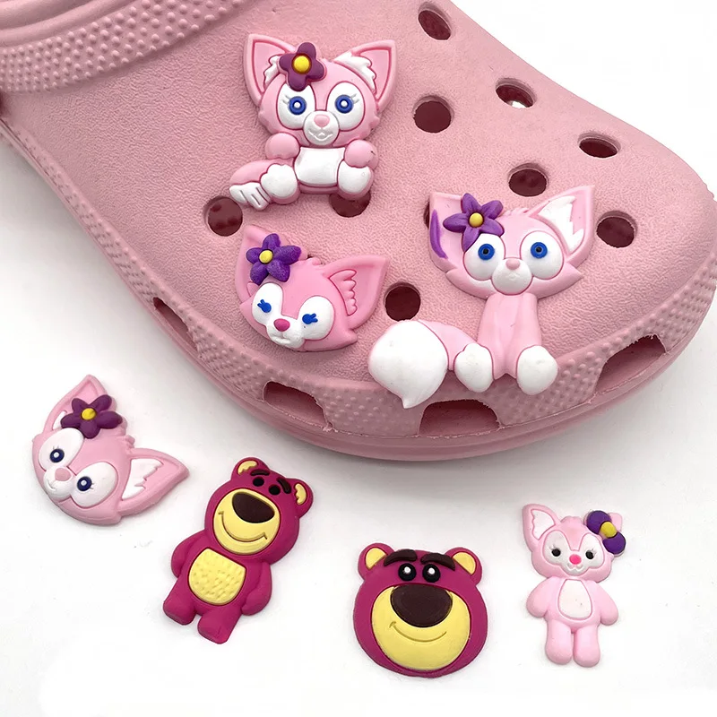 

1Pcs Disney Cute LinaBell Cartoon Shoe Buckle Anime Figure Lotso DIY Crocs Buckle Charm Accessories Decoration Kid Birthday Gift