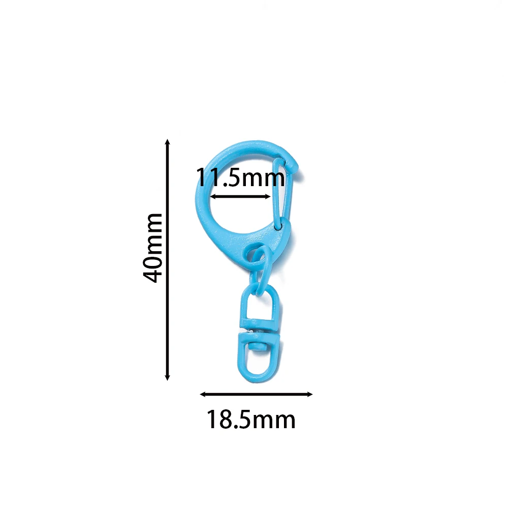 5 قطعة/الوحدة الملونة 40 مللي متر كيرينغ مشبك قفل هوك موصلات DIY بها بنفسك المفاتيح موصل حلقة رئيسية صنع المجوهرات اكسسوارات #2