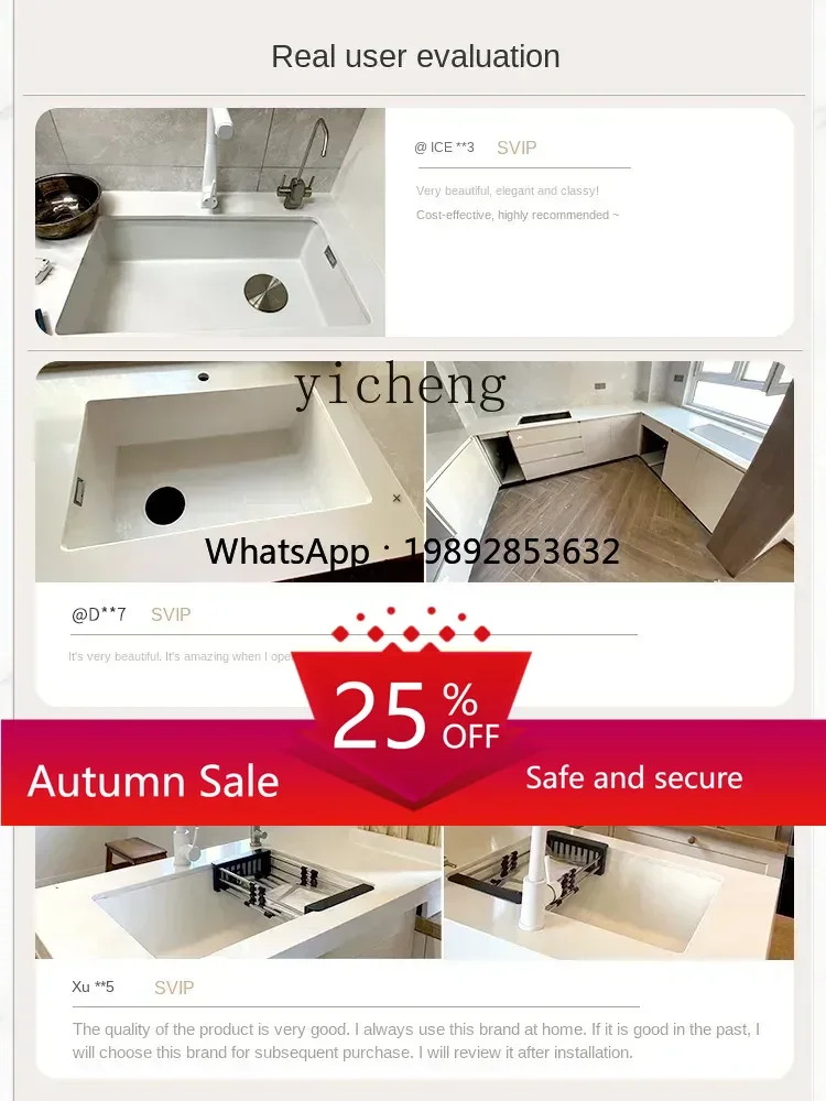 

White Sink Large Single Sink Handmade 304 Stainless Steel Vegetable Washing Basin Kitchen