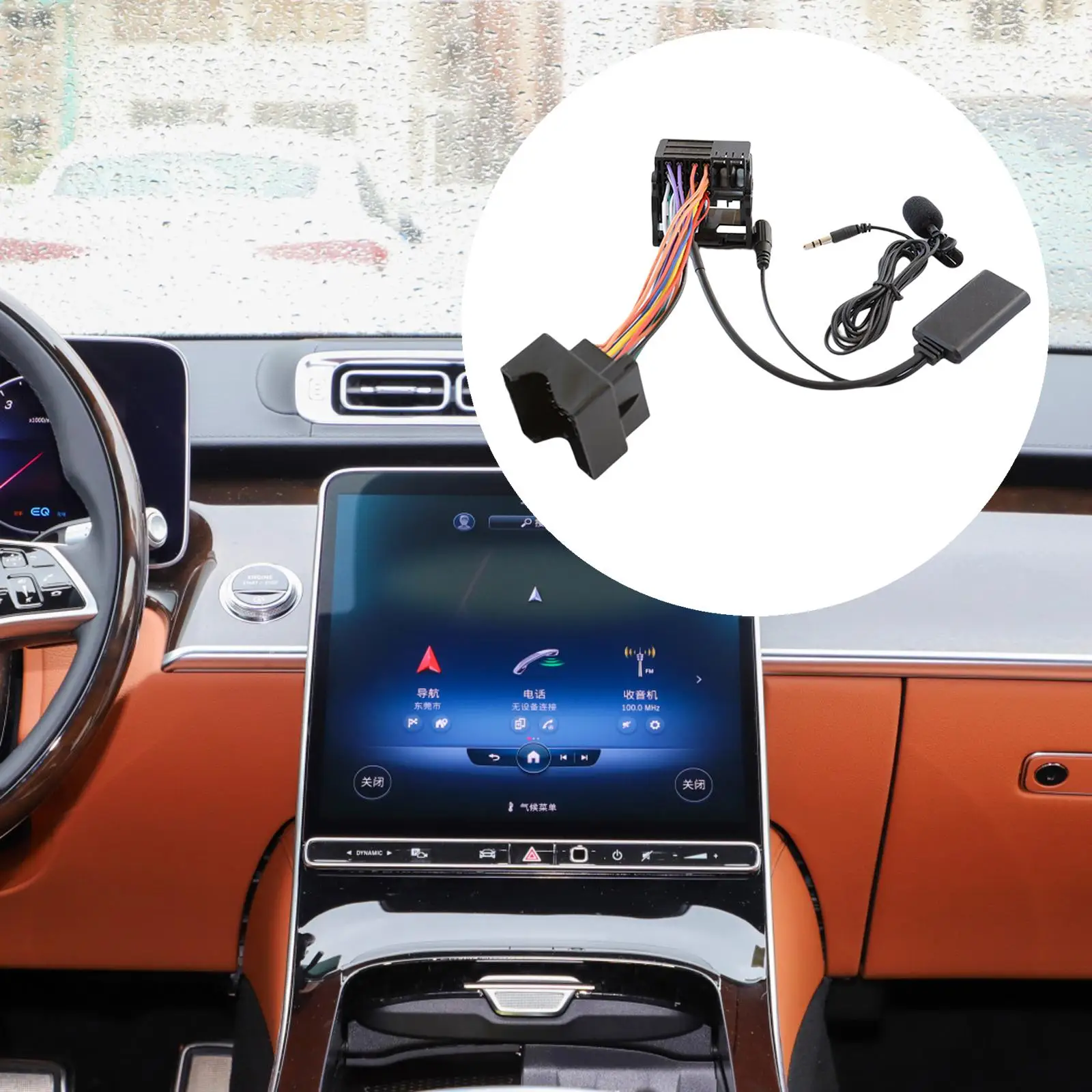 

Car Bluetooth Audio Cable Adapter Mic Black Plastic Fit for Mercedes-Benz W203 x164 W251 W209 W164 CD20 30/50 Aps NTG