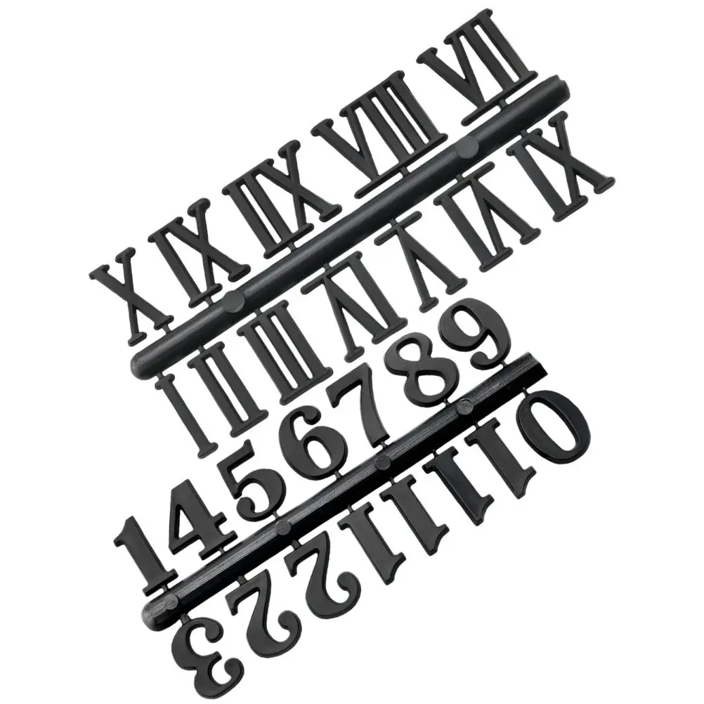 2 Sets Clock Number Numerals Roman Digital Clocks Kits Numbers for Making Black