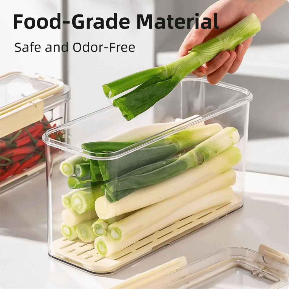 Clear Fruit Storage Container Airtight Fresh-Keeping Fresh Food Container Rectangular Moisture-Proof Pasta Storage Container