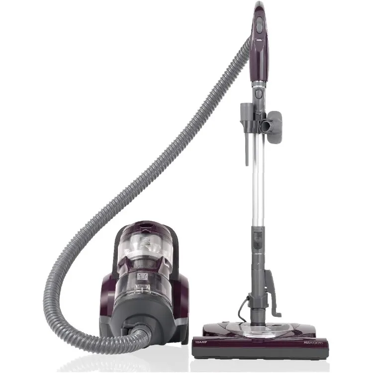 Friendly Lightweight Bagless Compact Canister Vacuum with Pet Powermate, HEPA, Extended Telescoping Wand, Retractable