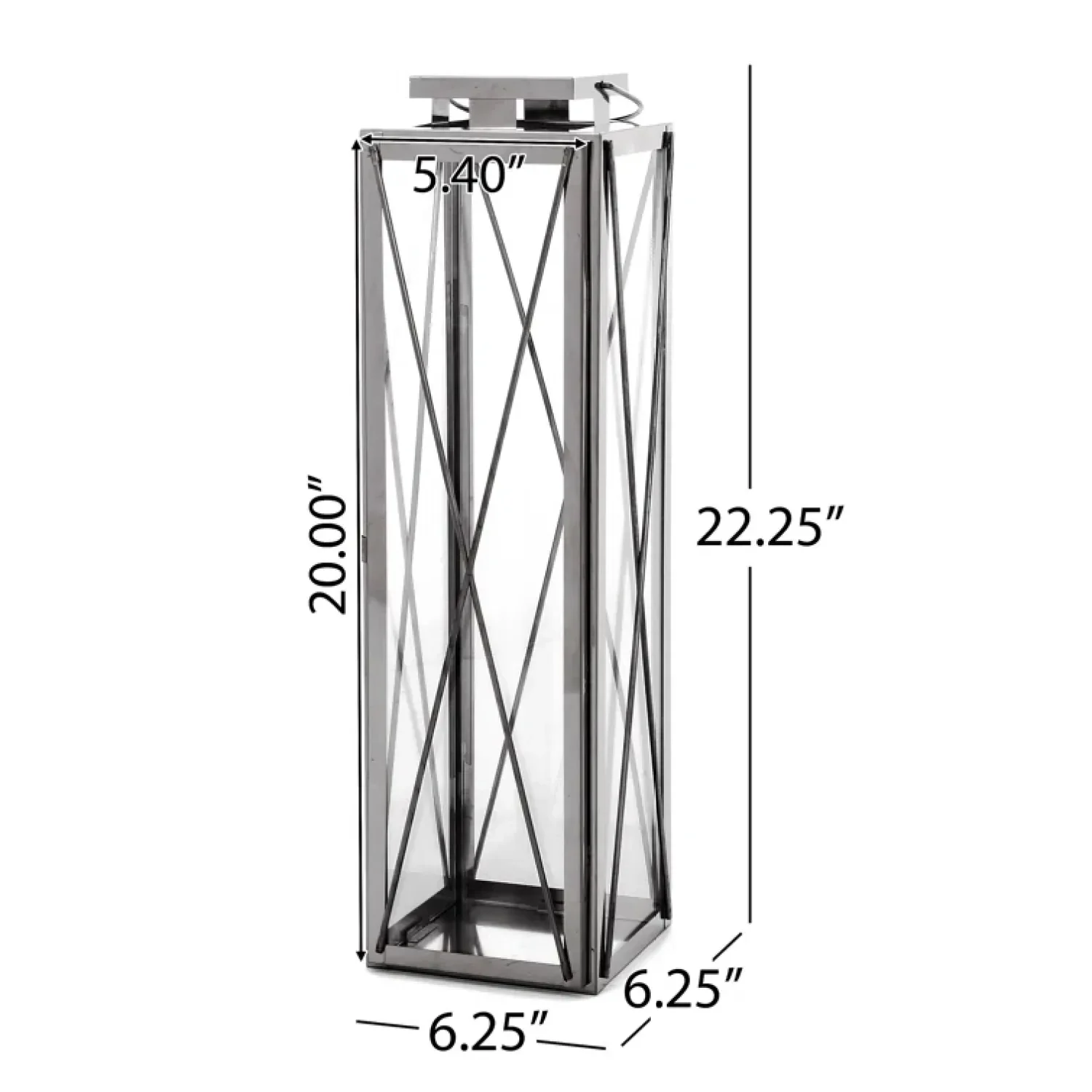 DEBORAH 22"H STAINLESS STEEL LANTERN