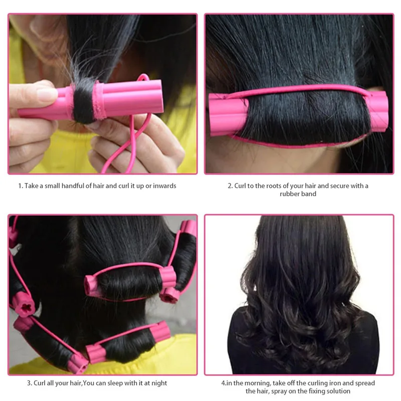 6 قطعة بكرات الشعر بدون حرارة مجموعة ذاتية اللصق الإسفنج بكرات الشعر الإسفنج الذاتي قبضة رغوة بكرو الشعر تصفيف الشعر بكرو أدوات #6