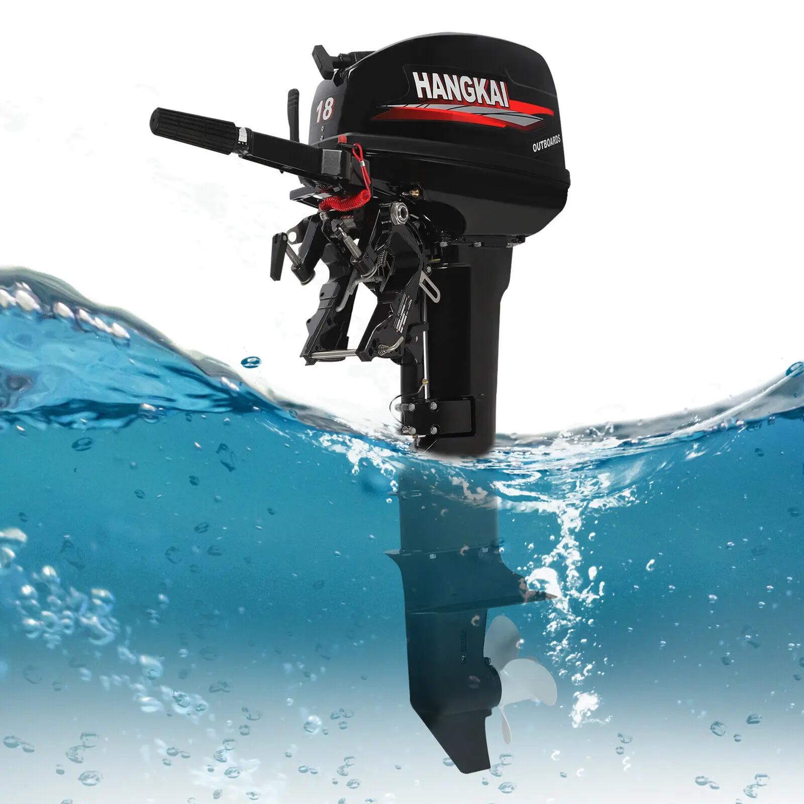 2-Stroke 18HP Outboard Motor Boat Engine Long Shaft for Fishing Boat 13.2KW 246cc Water Cooling System CDI Heavy Duty