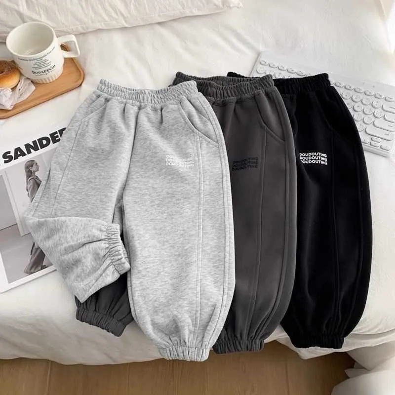 Korea Baby Boy Sweatpants Children Autumn Long Pants Kids Boys Sport Solid Color Trousers Infant Panties Toddler Spring Bottoms