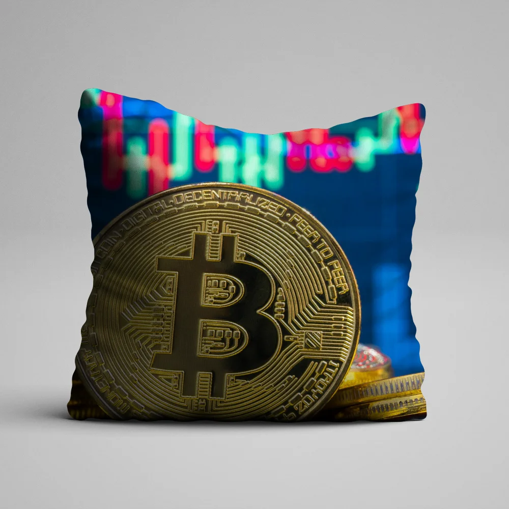 Bitcoin Digital Currency Pillow Case Pillowcase Home Sofa Cushions Car Cushions Office Pillow