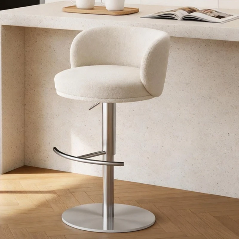 

Household Rotatable Bar Chair High-end Stainless Steel Designer Bar Lift Chair Dining taburetes para barra de cocina furniture