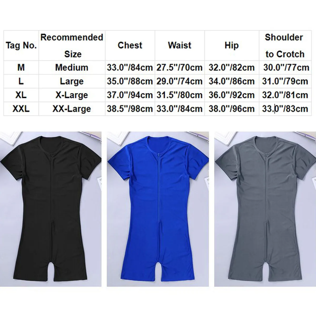 Mens Smooth Long Sleeve Bodystocking Lingerie Glossy Gymnastics Gym Fitness Full Body Bodysuit Jumpsuit Spandex Zentai Suit