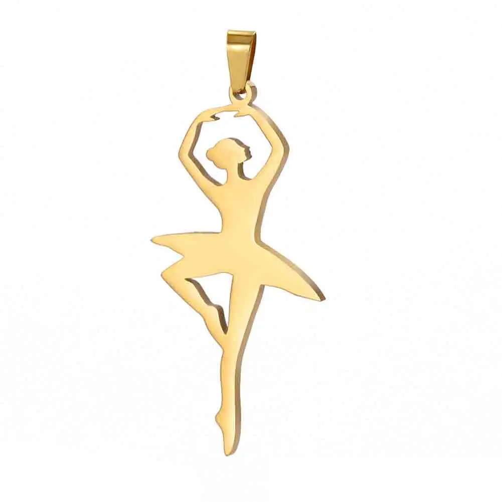 Kkjoy Mode Ballerina Tanzen Mädchen Anhänger für Frauen Edelstahl Schmuck Geburtstag Geschenk Großhandel – Detail 5