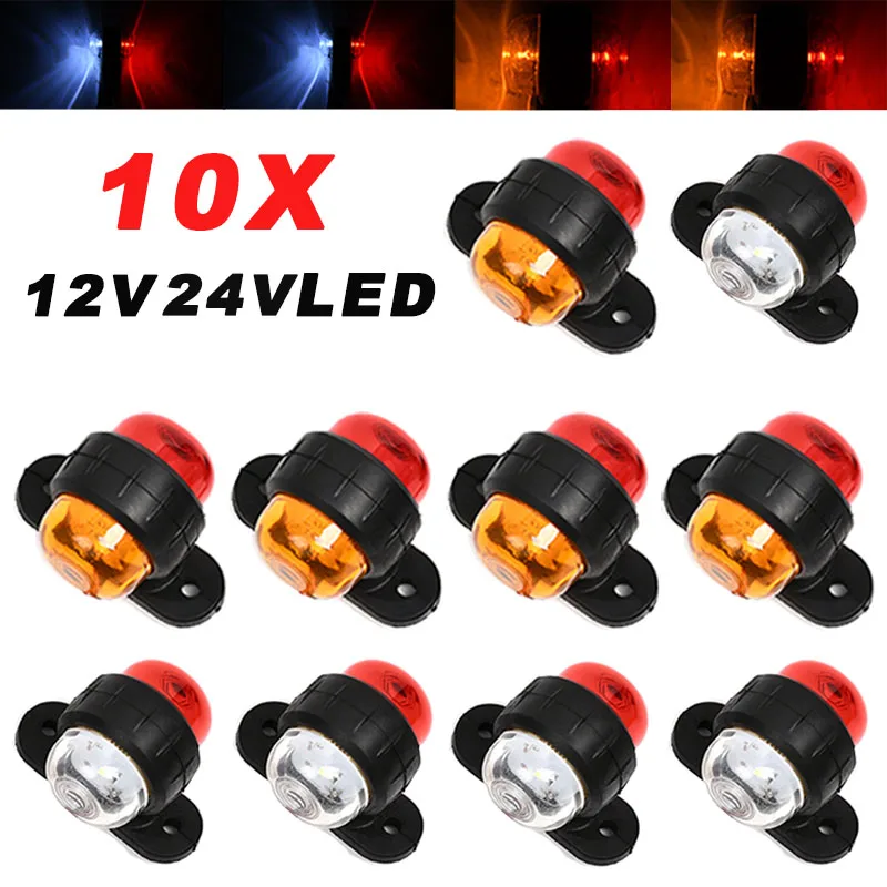 

10PCS/Set Truck Tail Lights Outline Marker LED Side Marker 12V 24V LED Light Truck Parts Caravan Trailer Lamp LED Side Lights
