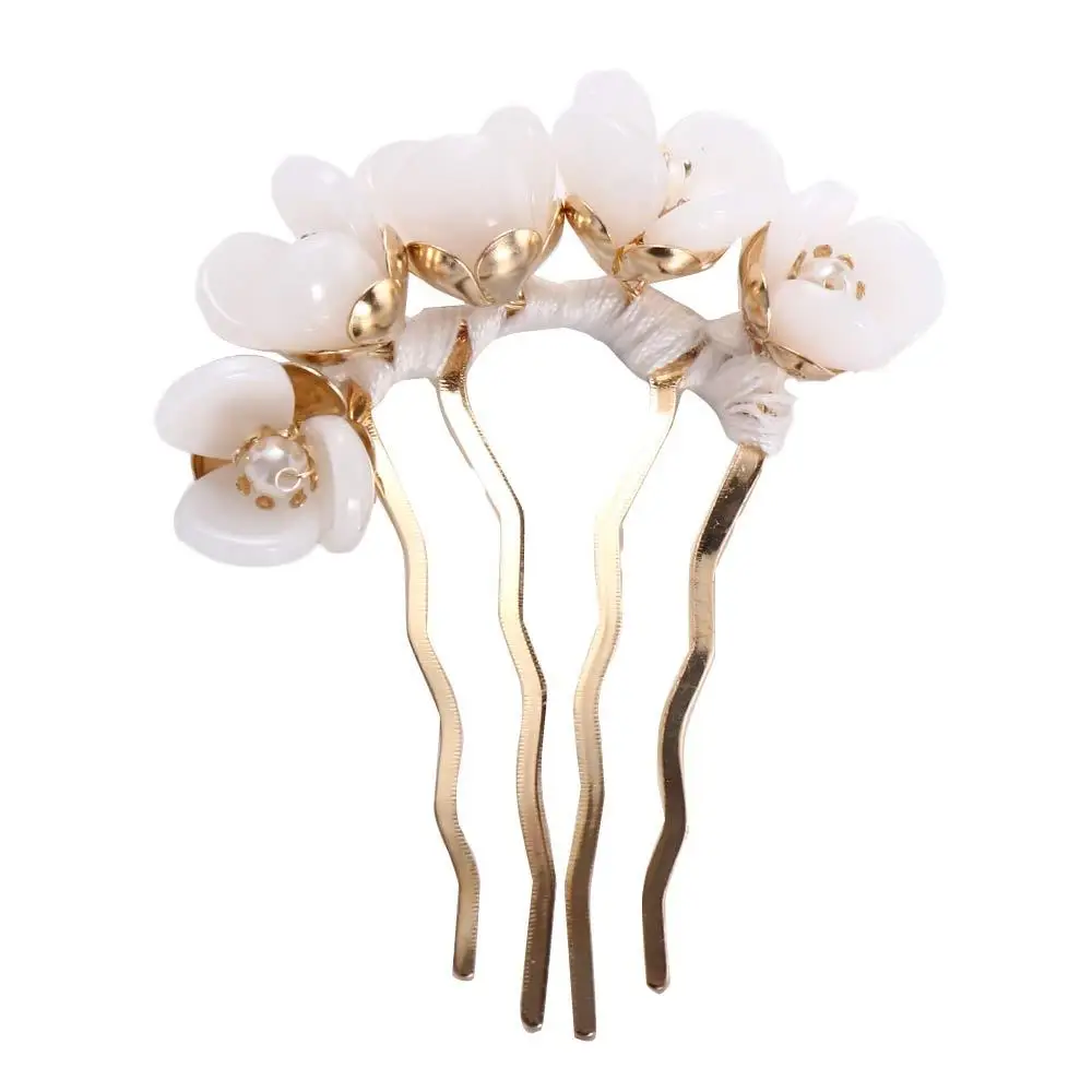 

Fashion Trendy Cute Pearl Disk Hair For Girls Headwear Hanfu Hair Fork Hair Accessories Flowers Hair Stick U Shaped Hairpin