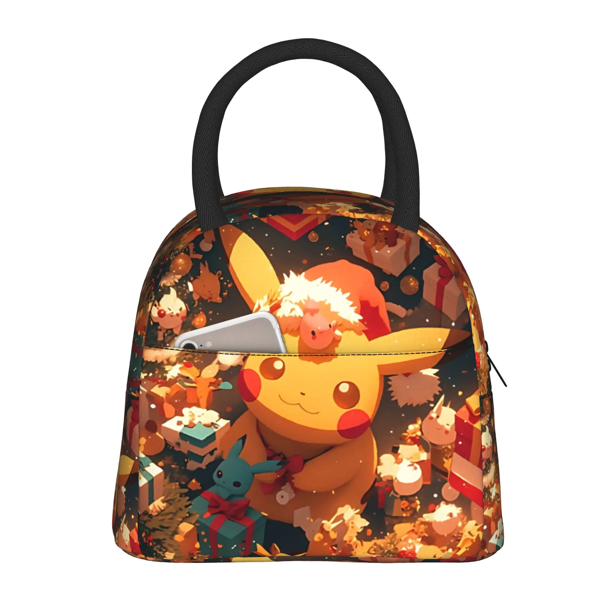 pokemon pikachu Handbag Insulated Lunch Bag Ice Pack Rice Bag  bolsa Student Bento Lunch Handbag Insulation