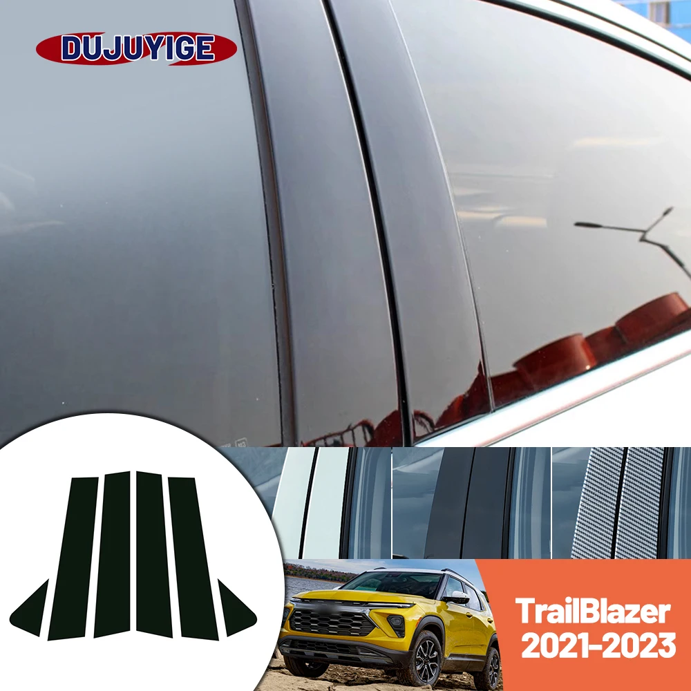 

Bright black carbon fiber door and window B C Pillar sticker suitable For Chevrolet TrailBlazer 2021-2023 2022