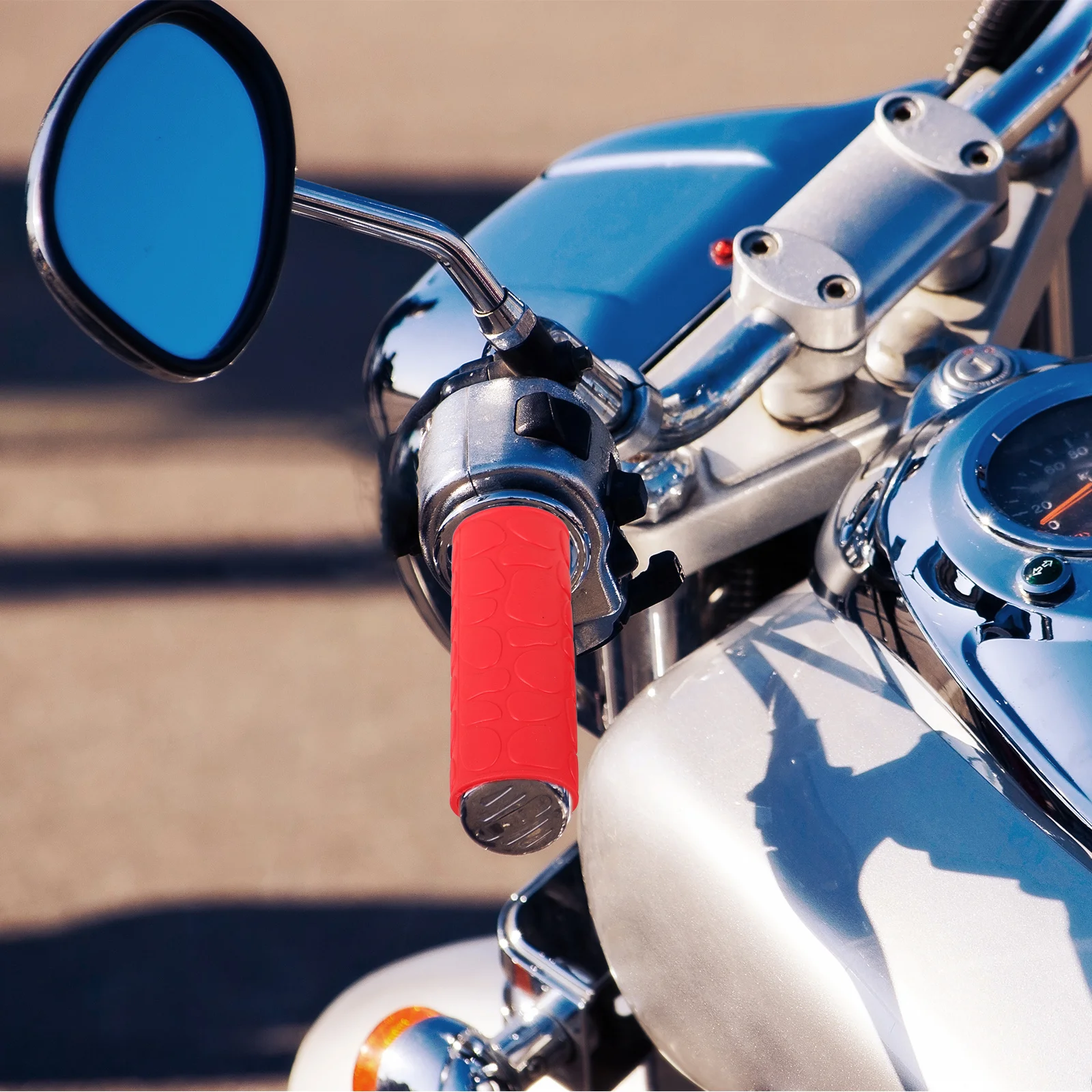 

1Set Motorcycle Grip Covers Anti-Slip Rubber Material Ergonomic Design Enhances Driving Safety Comfortable Grip Prevents Wear
