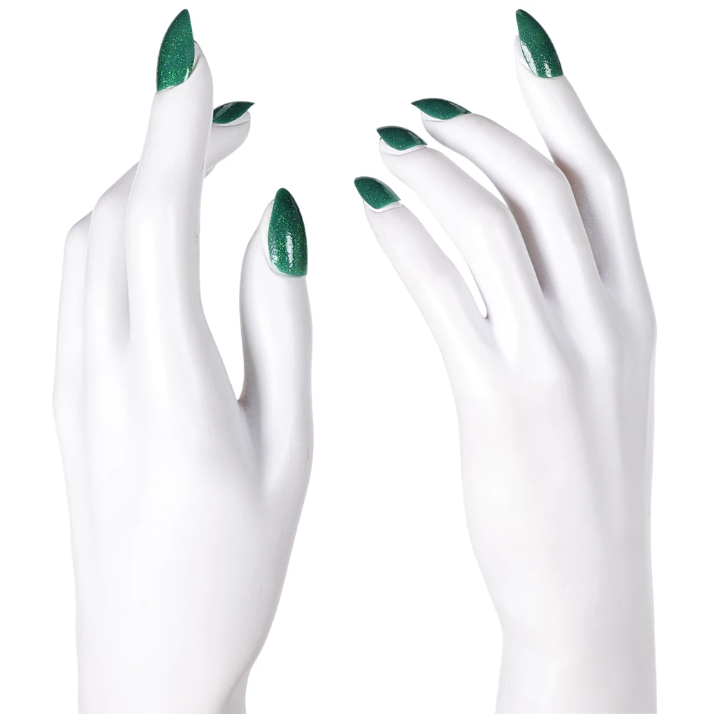 Elphaba Fake Nails 2024 Movie Wiked Cosplay Fantasy Costume Accessories Women Roleplay Fantasia Green Nail Art Tips Women Prop