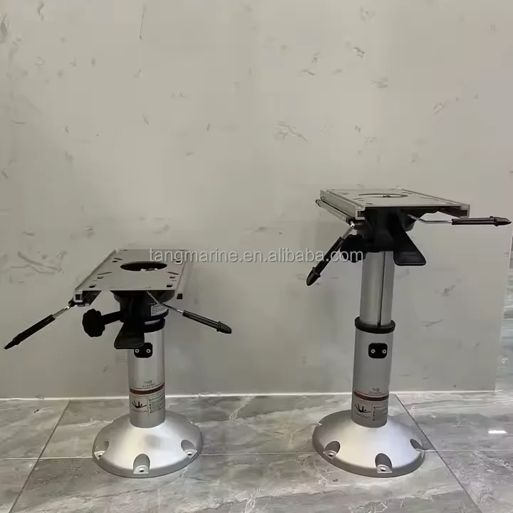 Adjustable Pneumatic Aluminum Boat Seat Base Swivels Pedestal Mount Marine Supplies Pouch Size for Boating