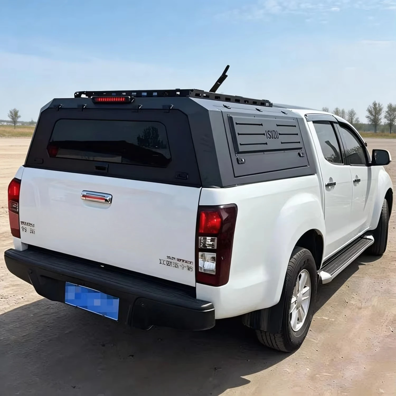 KQX Universal Pickup Truck High Profile Tonneau Cover3-Way Opening Hard Bed Cap Heavy Duty Steel Frame, Waterproof