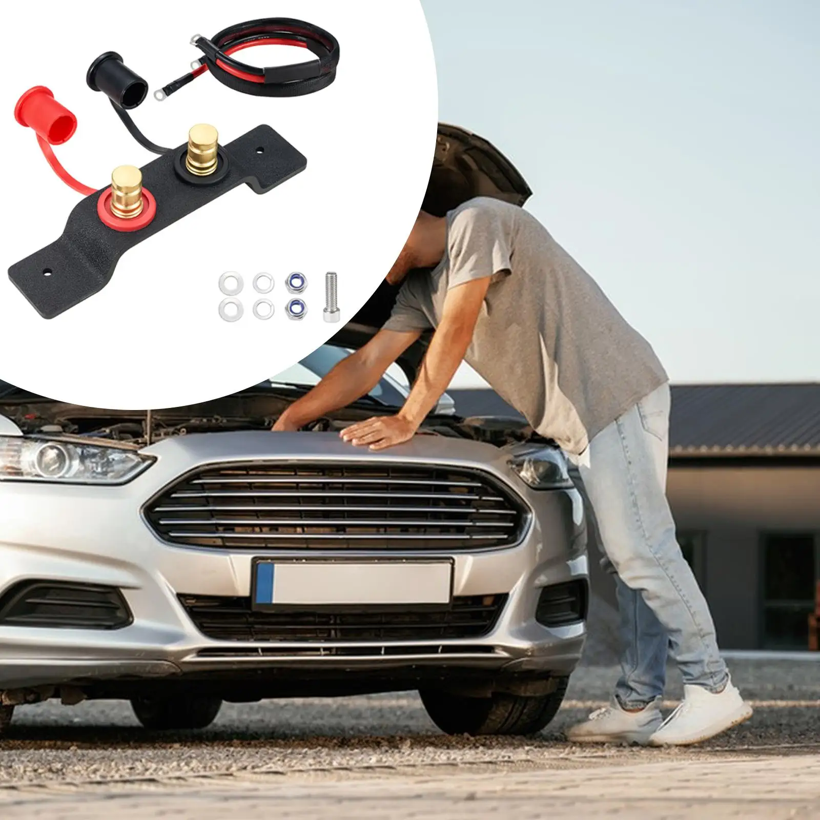 

Комплект удлинителей кабелей автомобильного аккумулятора с прочными металлическими клеммами для удаленного монтажа в грузовиках, автодомах, лодках