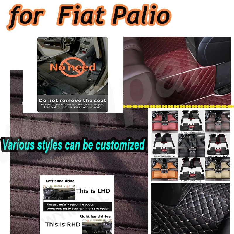 

LUXURY Custom Fit Automotive Car Floor Mats For Fiat Palio 2004 2005 2006 Car Floor Mats