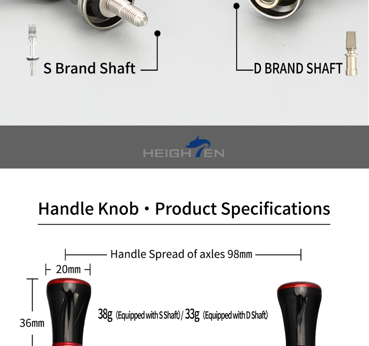 Verstellbare Doppelhebelarme für Spinnrollen – Achsabstand 80/98 mm, Knopfdurchmesser 20 mm | Passend für Daiwa & Shimano Rollen-Modifizierungsteile – Detail 11