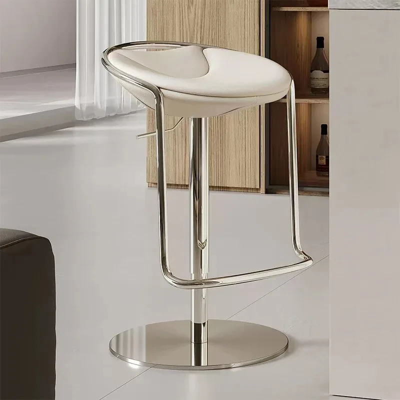 

Modern White Lounge Stool Portable High Beauty Metal Bistro Bar Chair Kitchen Swivel Nordic Comfortable Banqueta Home Furniture