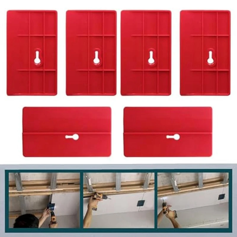 6Pcs Drywall Fitting Tool Plasterboard Fixing Tool Positioning And Fixing, In Place, Plasterboard Fixing Gypsum Plate-AT64