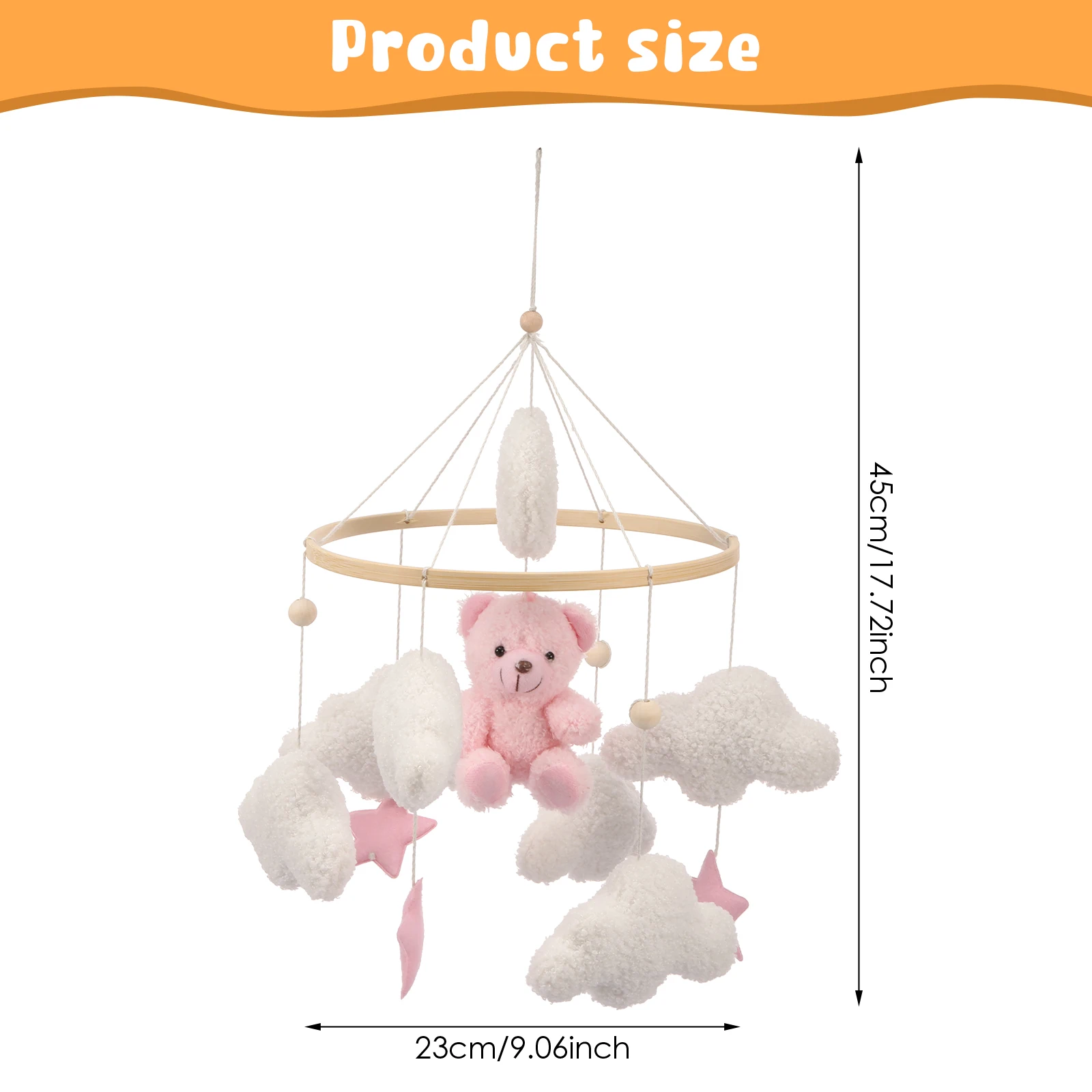 เปลมือถือ Bed Bell เด็กทารก Rattles Soft Felt การ์ตูนสัตว์ Bed Bell ทารกแรกเกิดเพลงกล่องแขวนของเล่นเปลวงเล็บเด็กของขวัญ
