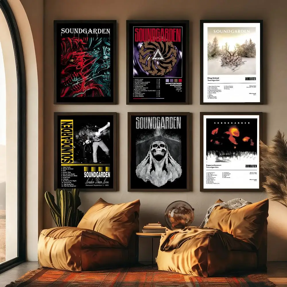 Band S-Soundgarden Rock Painting Calligraphy Canvas Poster Hallway Bedroom Living Room Home bar Decoration interior Wall