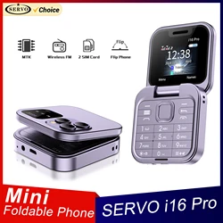 SERVO Small Foldable Mobile Phones FM Radio Speed Dial Magic Voice Blacklist Dual SIM cards 1.77