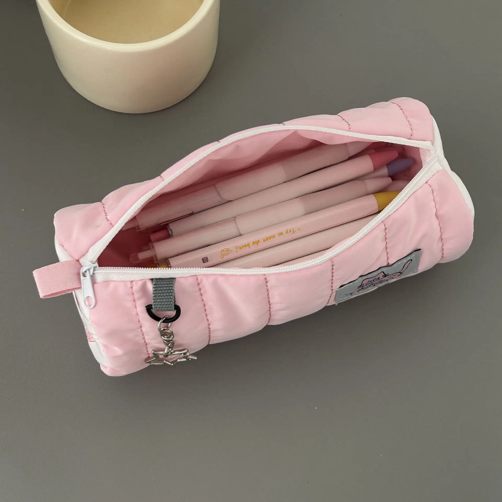 Fishboard Pattern Cat Case, Simple Stylish, High Aesthetic Appeal, Cute And Niche Stationery Storage Bag For Girls, Large