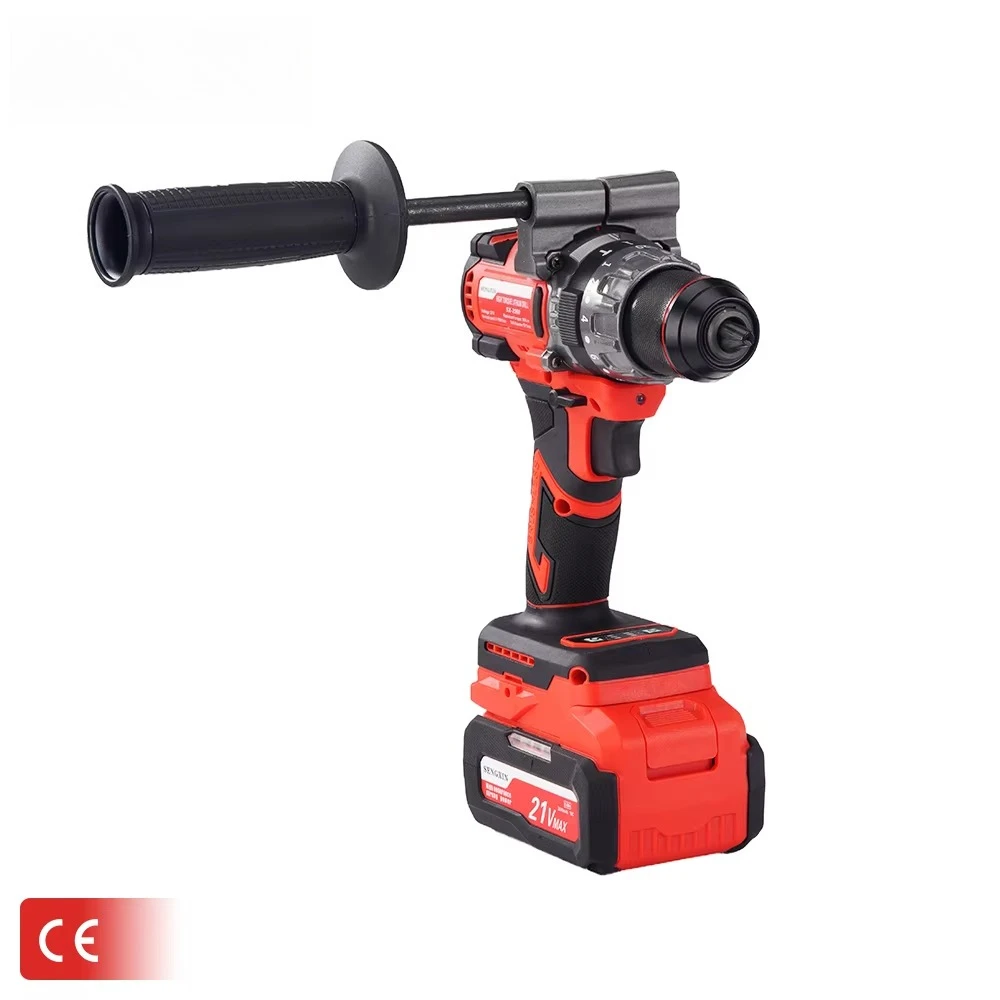 21V/20V Rechargeable Cordless Impact Drill Brushless Motor Variable Speed Home Portable Handheld Power Tool