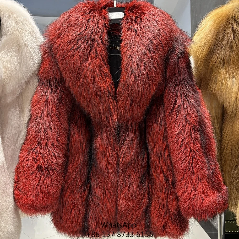 2025 Top Selling Real Fox Fur Coat Winter Factory Custom Fur Coats Unisex Fur Coat Long Plus Size