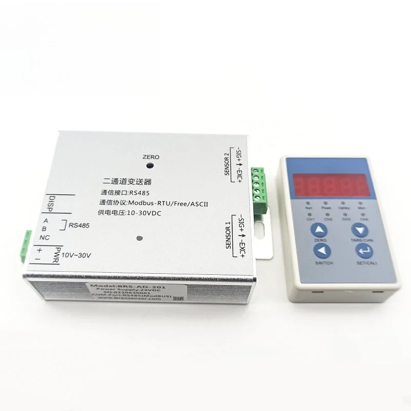 Two Independent Channels Load Cell Digital Transmitter with RS232/RS485 Interface (BRS-AD-201)