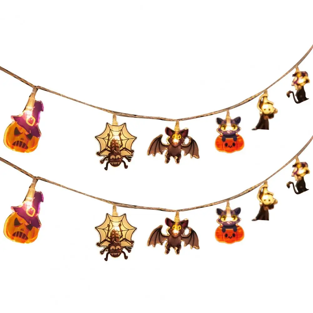 

Pumpkin String Light Spooky Halloween String Lights with Multiple Modes Battery Powered 3d Pumpkin Bat Ghost Lights for Easy