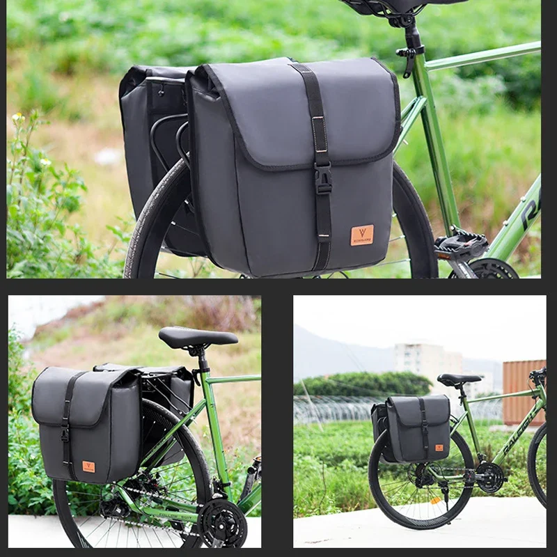 Waterproof Bicycle MTB Carrier Luggage Travel Bag Pannier Rear Rack Bike Large Capacity Trunk Bag Cycling Double Side Bike Bags