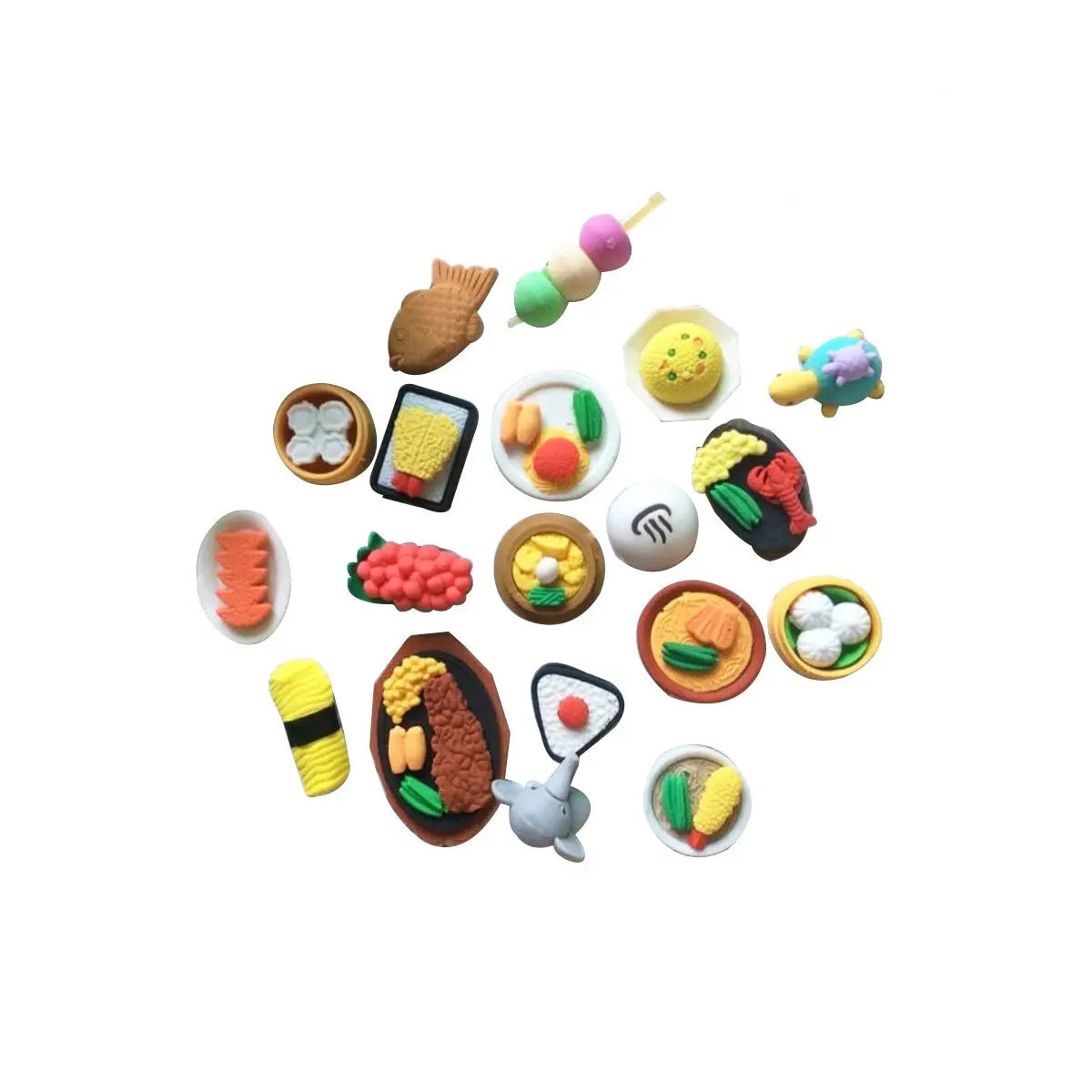 12Pcs Creative Snacks Food Eraser Cartoon Pencil Eraser Students Kids Colorful Fun Stationery Gift Kids Stationery