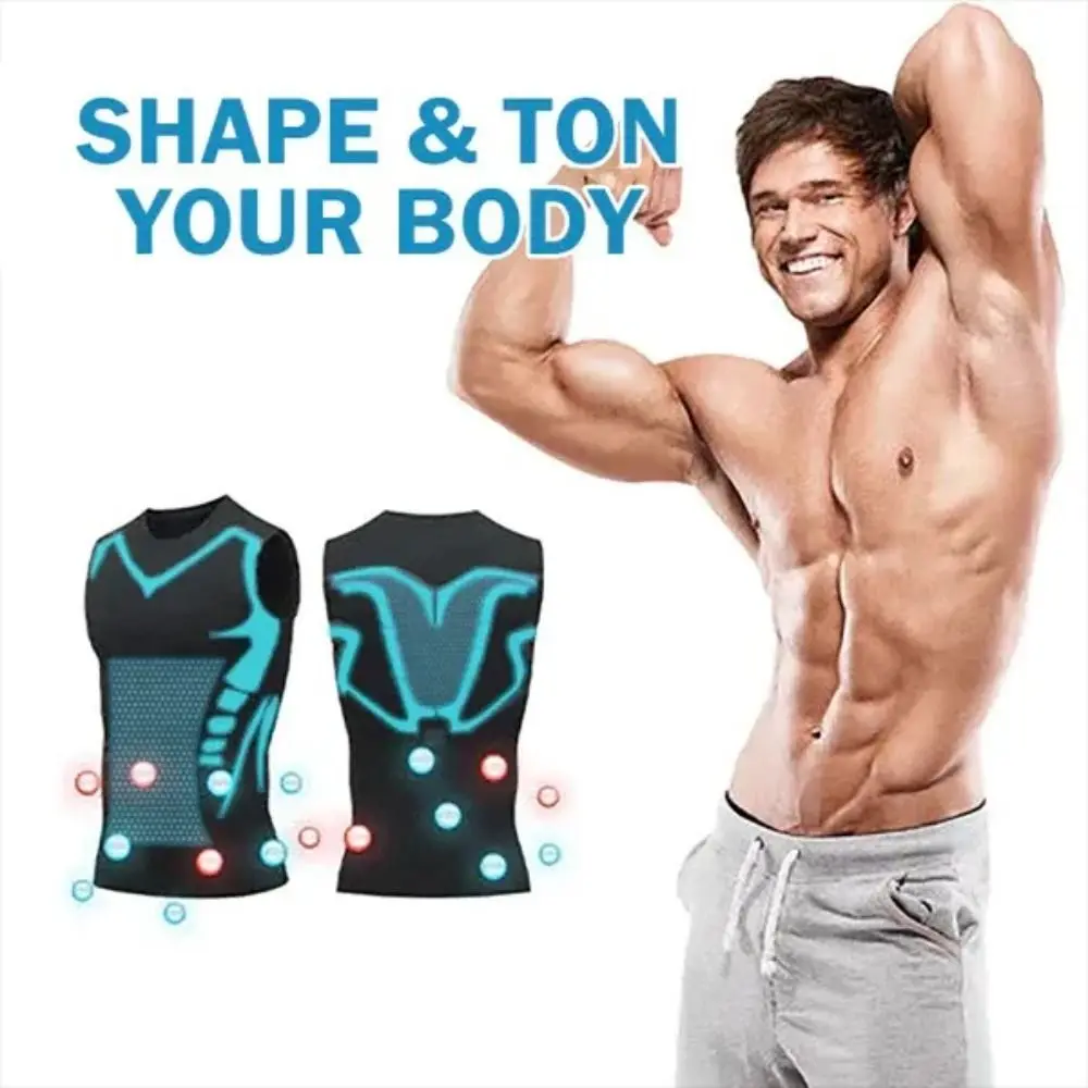 Nouveau Gilet de Sport Sculptant Respirant et Confortable à Ions, Débardeur Moulant Sans Manches pour Hommes