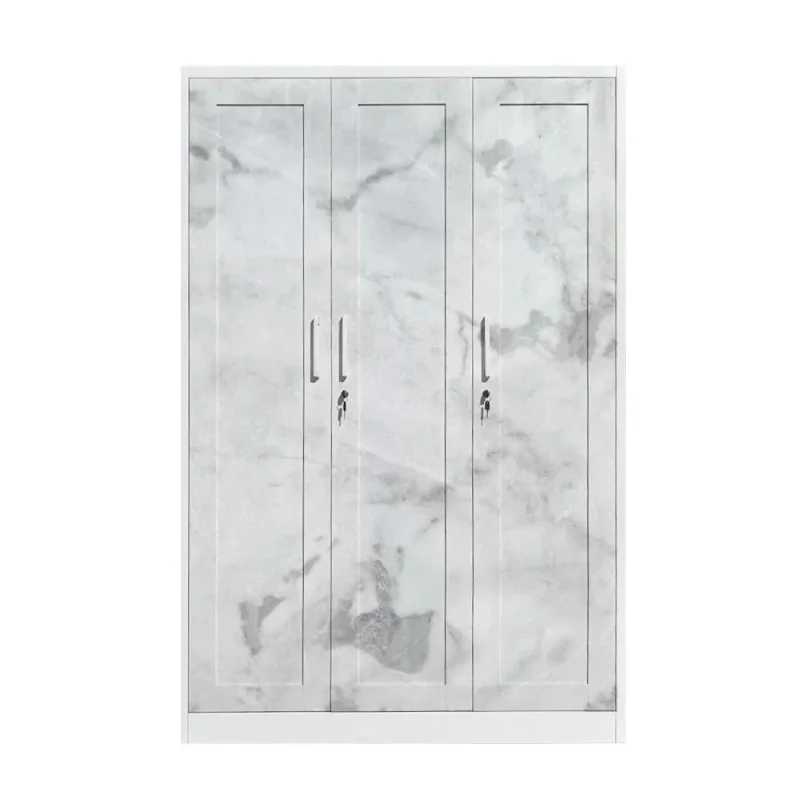 custom.White Assembleable Wardrobe With Mirror - Modern Steel Closet Organizer