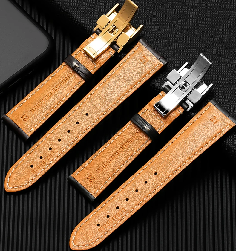 Watch Accessories Strap for Longines Conquest Master Collection Watch Band Leather Butterfly Buckle Bracelet 19 20 21MM