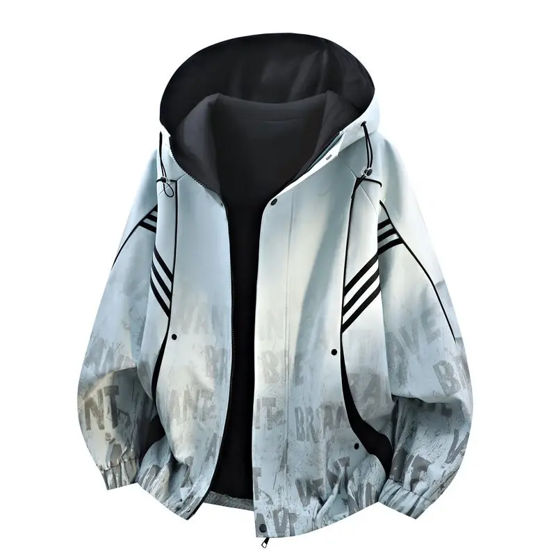 

Men's Casual Fashionable Jacket Spring New Style Versatile Leisure Match Wool Material Long Sleeve No Collar Chinese Brand