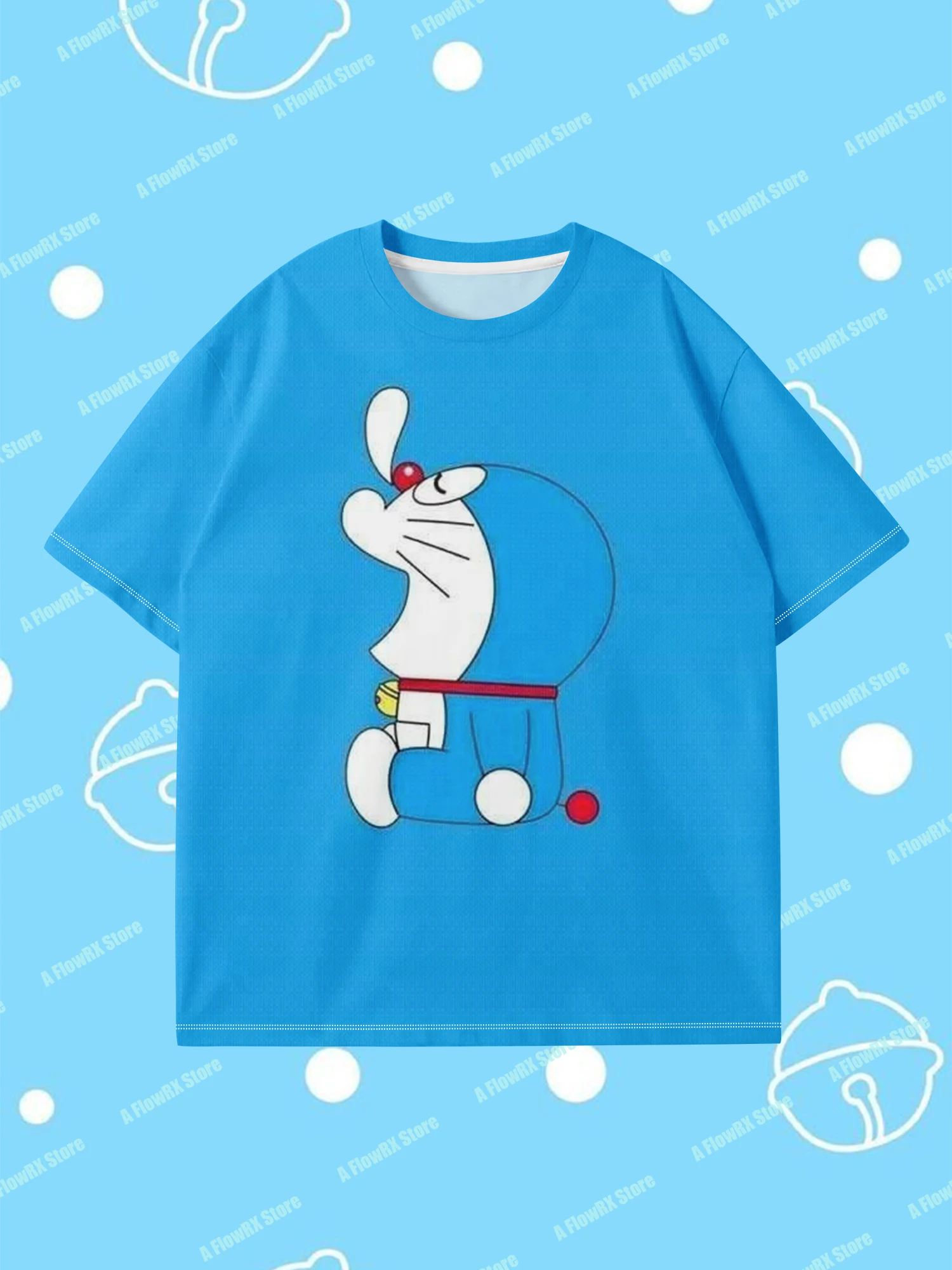 تيشيرتات Doraemon مطبوعة ثلاثية الأبعاد مثالية للاستخدام الخارجي غير الرسمي مناسبة للرجال والنساء والكبار والأطفال في الصيف ومريحة للتنفس