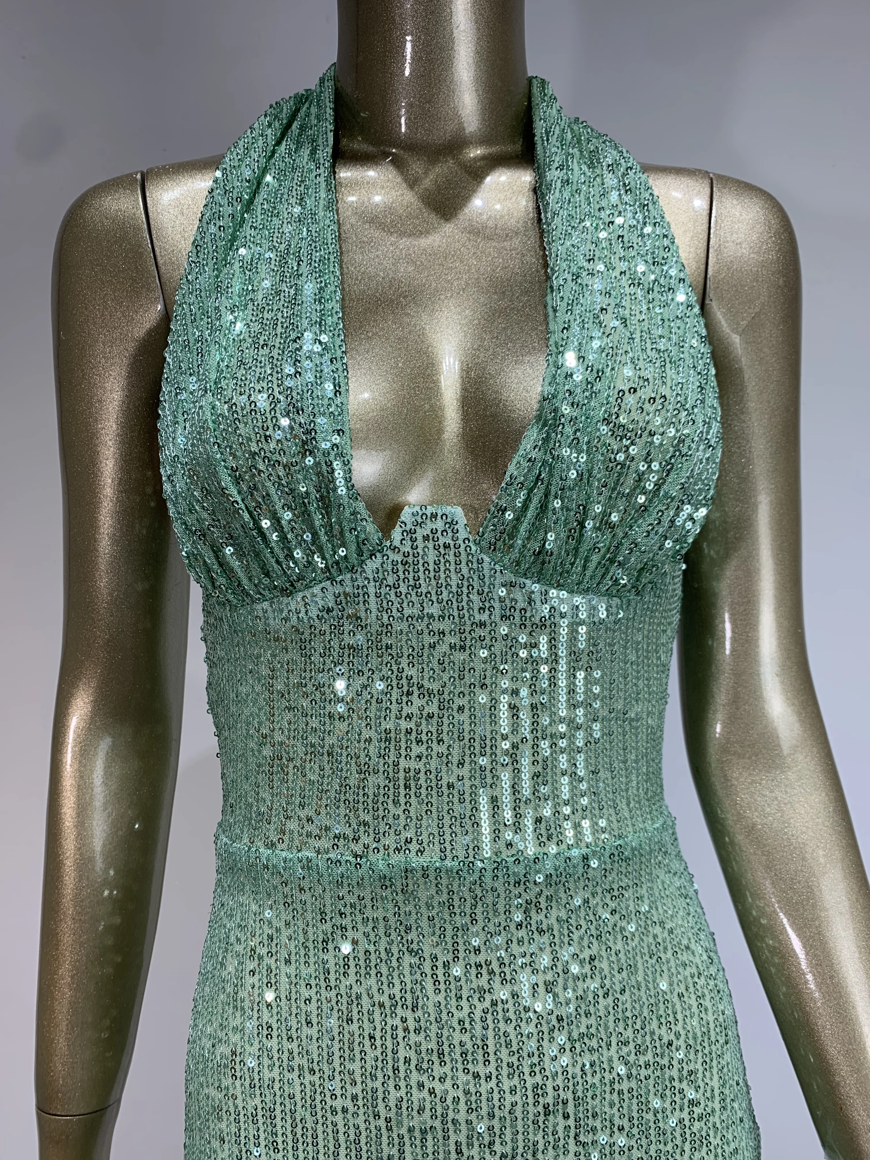 Women Celebrity Sexy Backless Halter Mesh Sequins Sparkly Maxi Long Gowns Dress 2024 Elegant Evening Party Club Dress Vestido