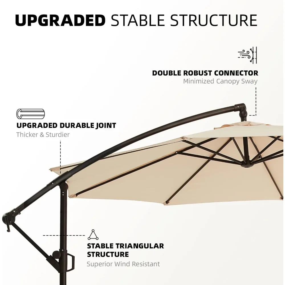 مظلة فناء مع قاعدة متضمنة ، ناتئ أوفست خارجي ، إمالة لانهائية ، كرنك وقاعدة متقاطعة ، بيج وكورنك ، 10 أقدام