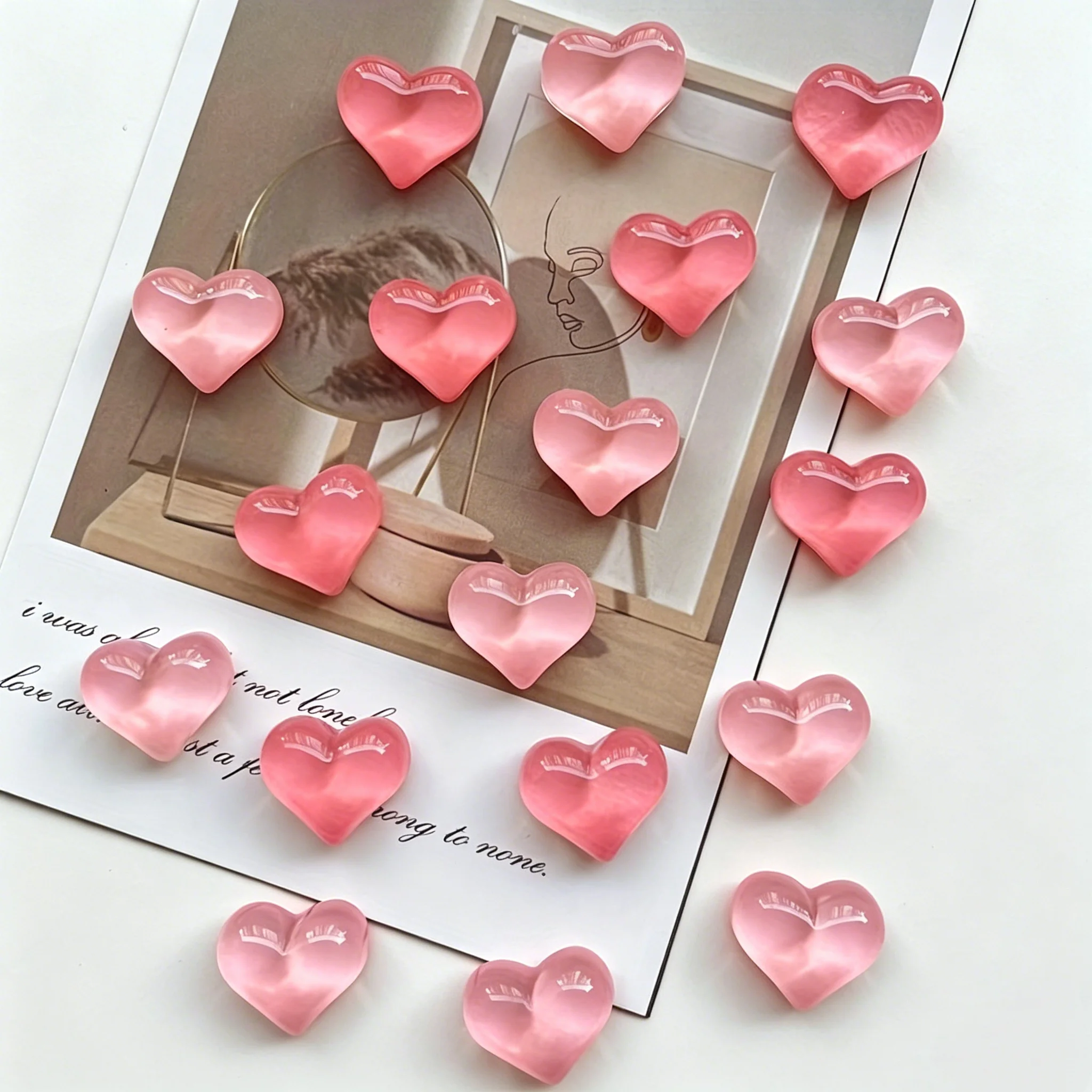 8pcs Heart-Shaped Refrigerator Magnets Suitable for Kitchen, Office, Dishwasher & Whiteboard - Multi-Functional Decor