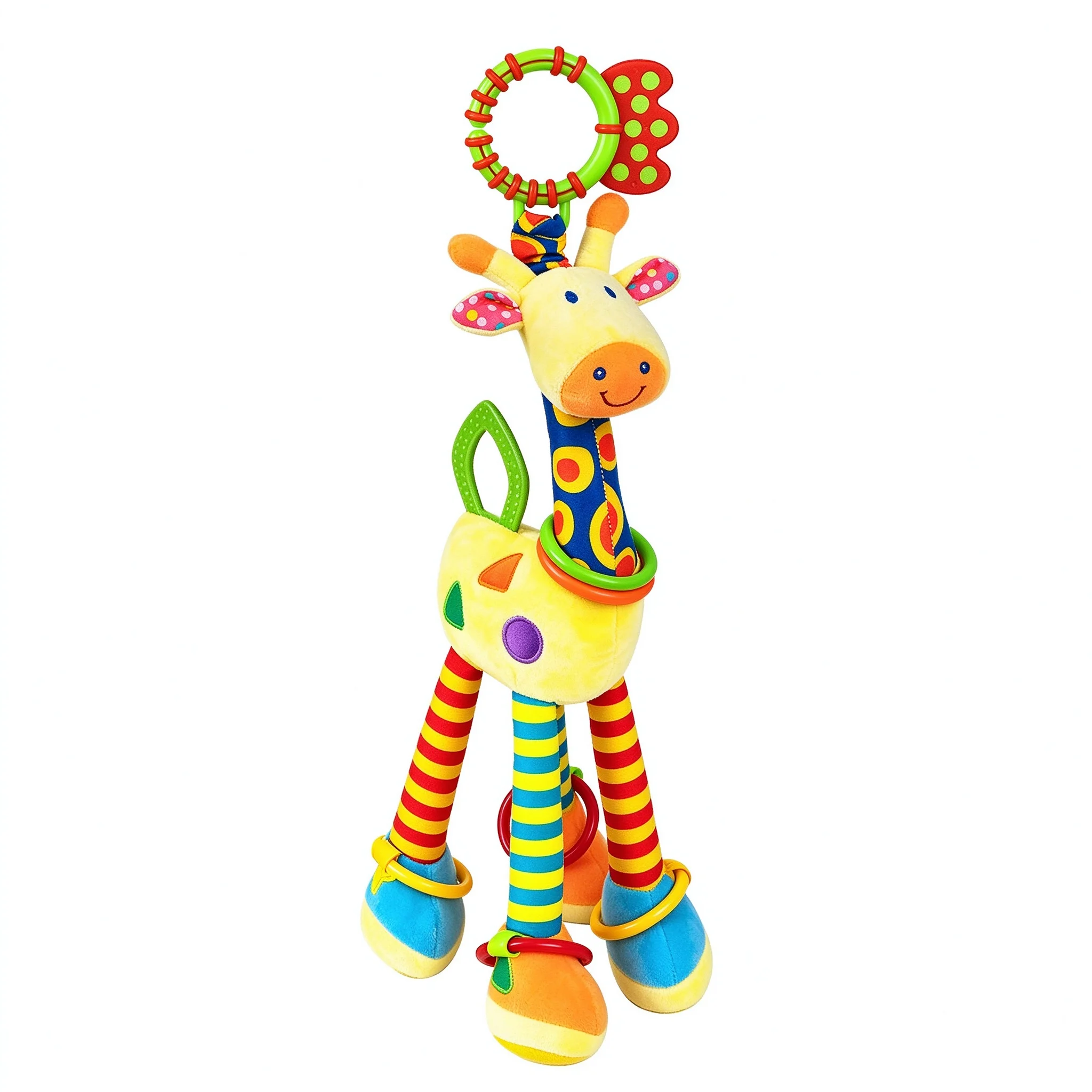 Happy Monkey Newborn Baby Giraffe Toy Stroller Rattle Crib Hanging Toy Plush Teether Infant Car Seat Bed Hanging Toys 0-6 Months