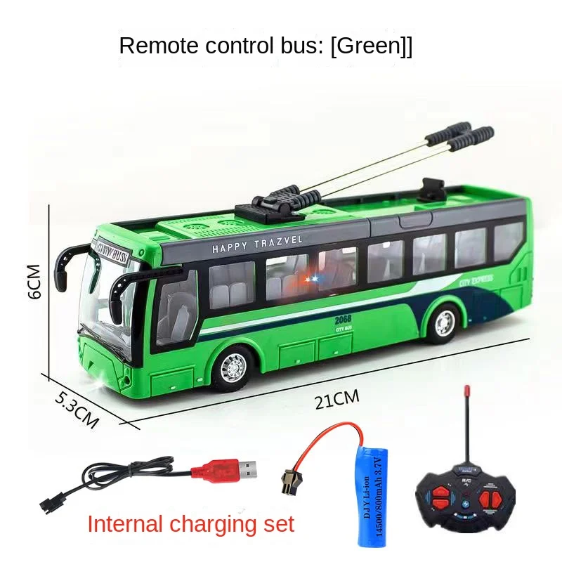 Jouet de voiture de bus télécommandé pour enfants, lumière de charge, modèle de bus électrique à deux étages, cadeaux de jouets
