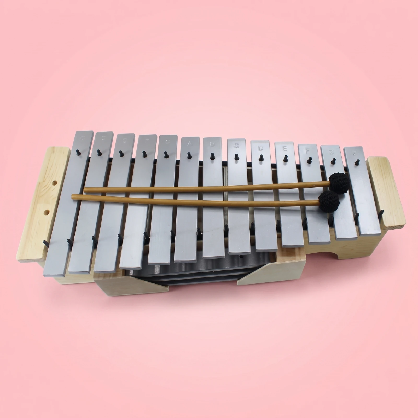 Glockenspiel with Mallets Tabletop Glockenspiel Metallophone Metal Percussion Instrument Lightweight for Beginners